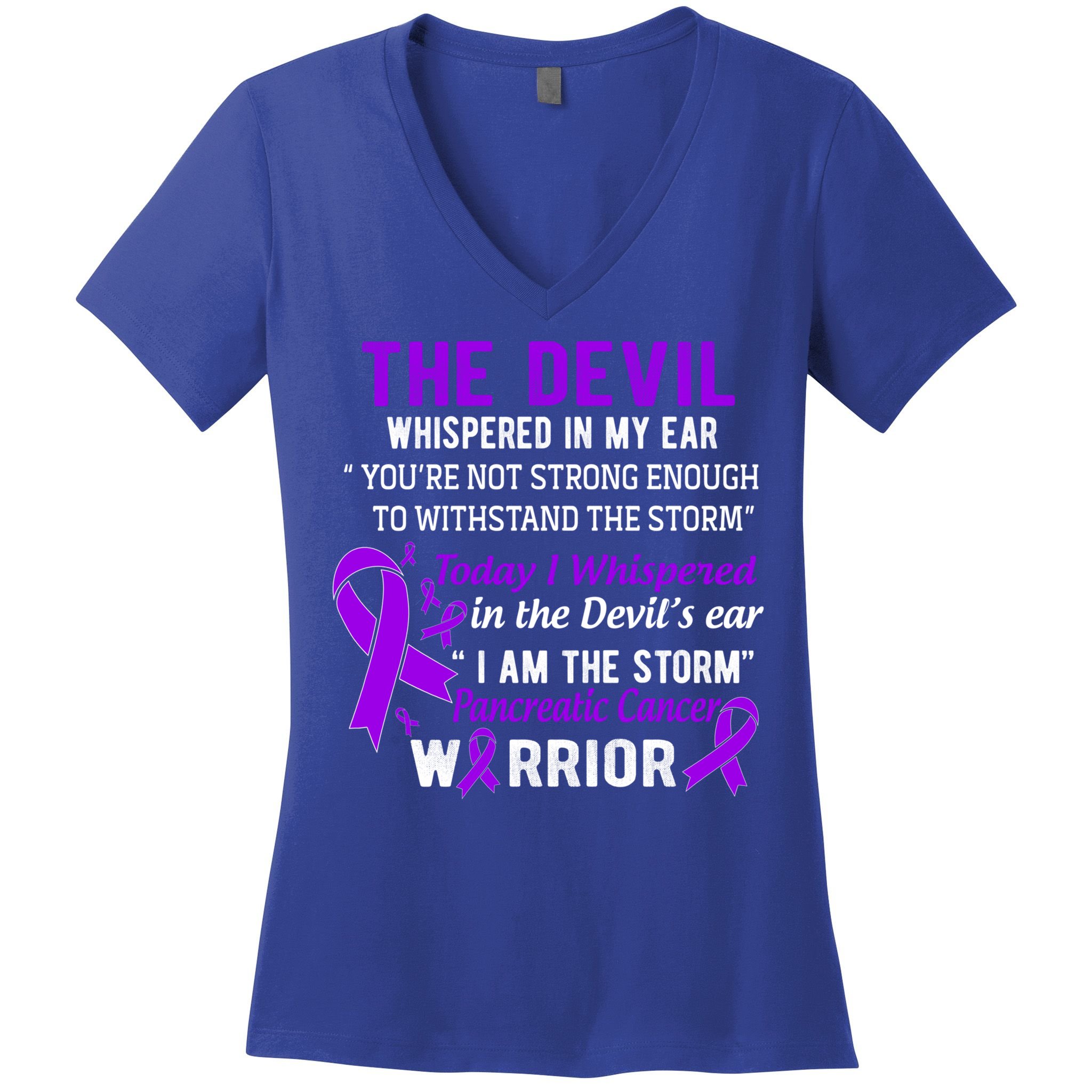 I Am The Storm Pancreatic Cancer Warrior Gift Women's V-Neck T-Shirt