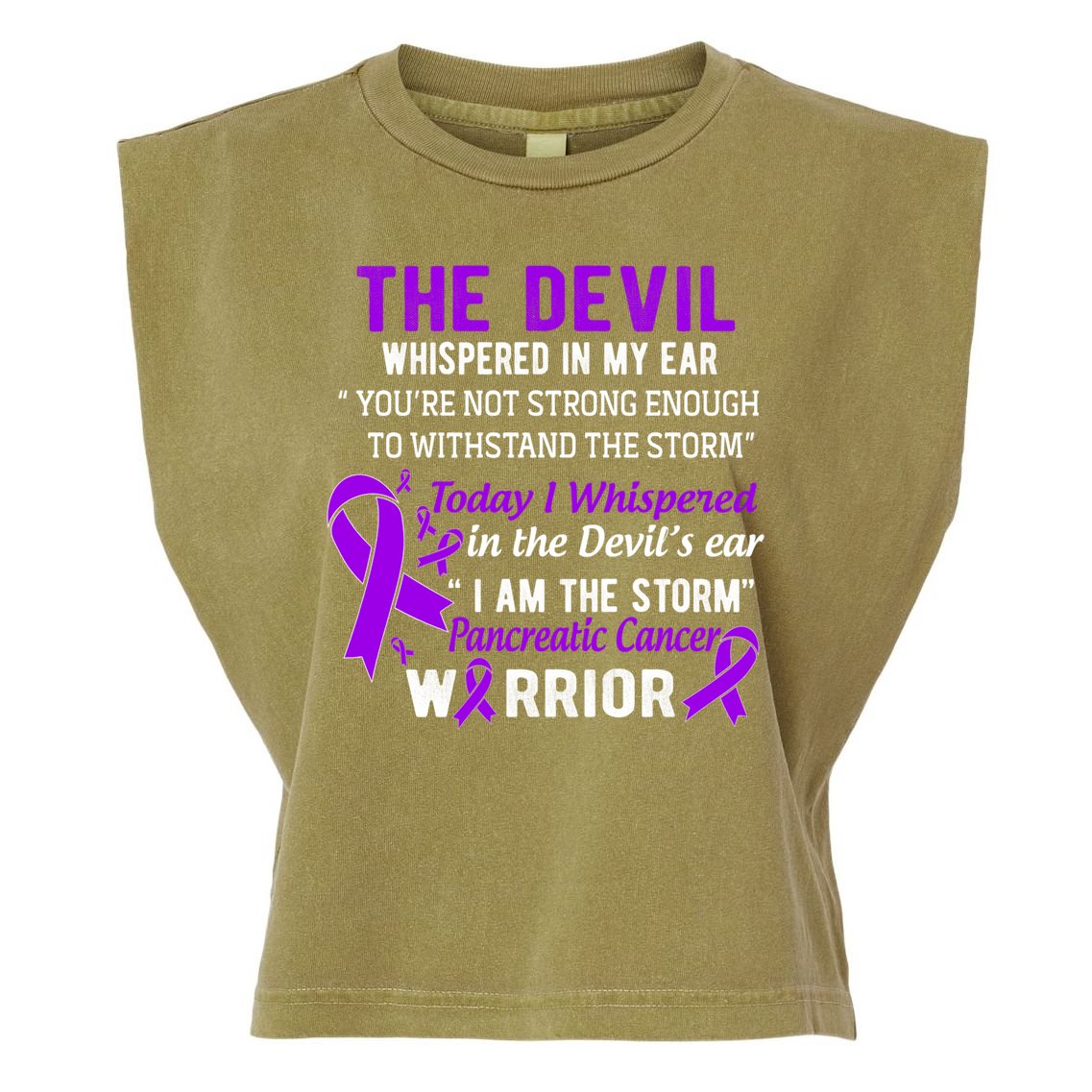 I Am The Storm Pancreatic Cancer Warrior Gift Garment-Dyed Women's Muscle Tee