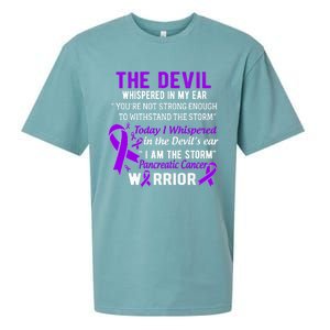 I Am The Storm Pancreatic Cancer Warrior Gift Sueded Cloud Jersey T-Shirt