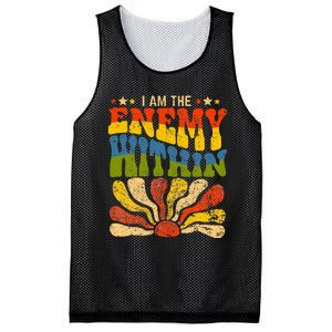 I Am The Enemy Within America Funny I Am The Enemy Within Mesh Reversible Basketball Jersey Tank