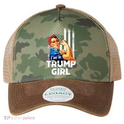 IM A Trump Girl Rosie The Riveter Us Flag Legacy Tie Dye Trucker Hat