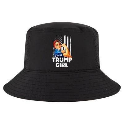 IM A Trump Girl Rosie The Riveter Us Flag Cool Comfort Performance Bucket Hat