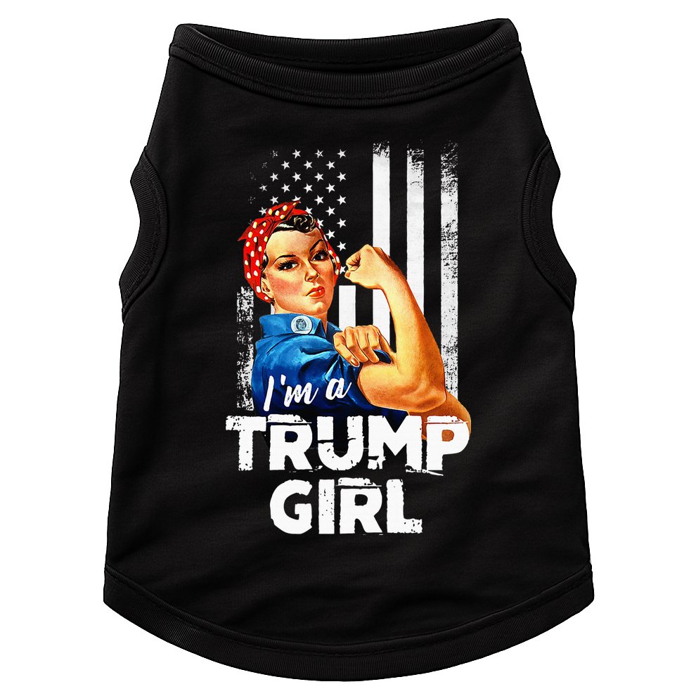 IM A Trump Girl Rosie The Riveter Us Flag Doggie Tank