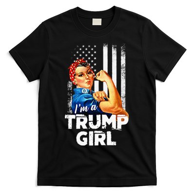 IM A Trump Girl Rosie The Riveter Us Flag T-Shirt