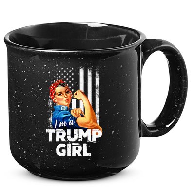 IM A Trump Girl Rosie The Riveter Us Flag 15oz Campfire Ceramic Mug