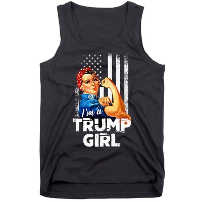 IM A Trump Girl Rosie The Riveter Us Flag Tank Top