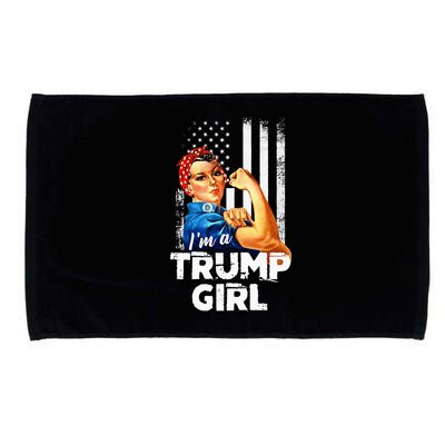 IM A Trump Girl Rosie The Riveter Us Flag Microfiber Hand Towel