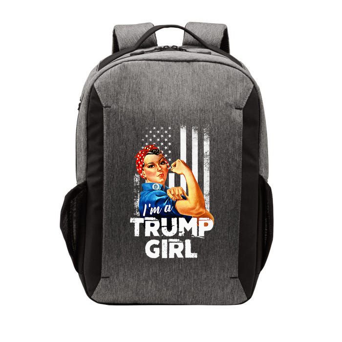 IM A Trump Girl Rosie The Riveter Us Flag Vector Backpack