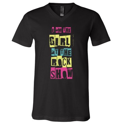 I Am The Girl At Funny Punk Rock Music Lover V-Neck T-Shirt