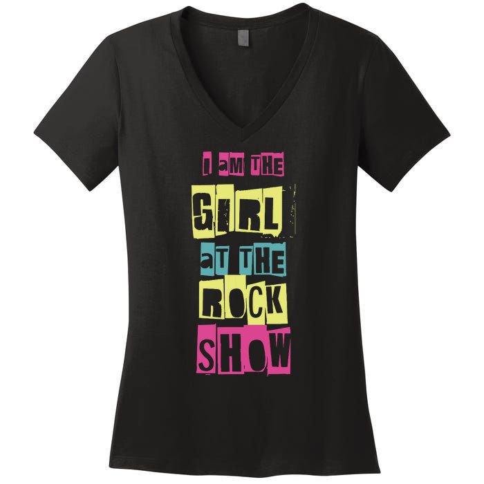 I Am The Girl At Funny Punk Rock Music Lover Women's V-Neck T-Shirt