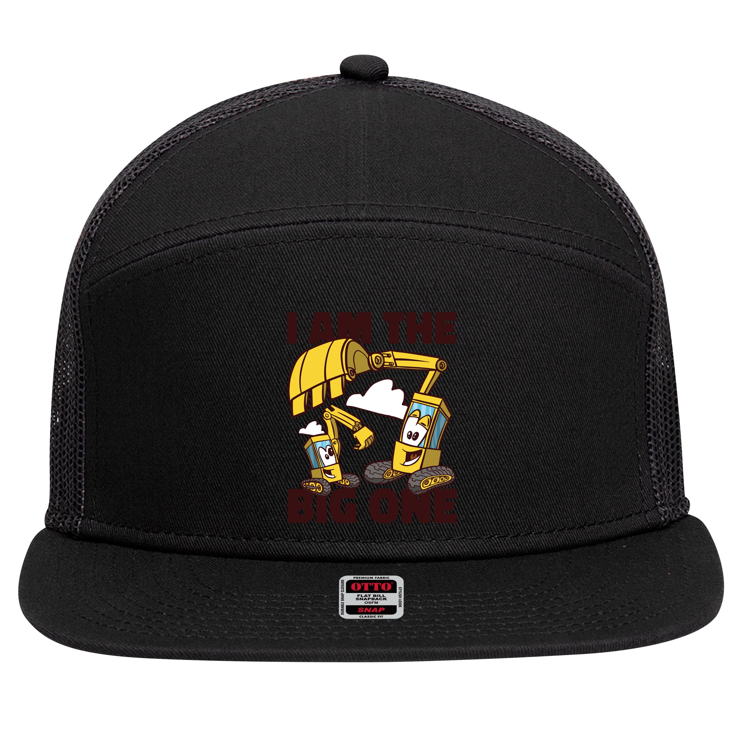 I Am The Big One Builder First Birthday 7 Panel Mesh Trucker Snapback Hat