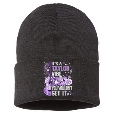 It'S A Taylor Vibe You Wouldn'T Get It 80'S P.i.n.k Girl Sustainable Knit Beanie