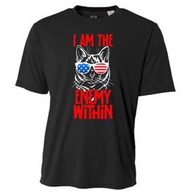 I Am The Enemy Within Pun Kamala Harris Cat Us Glasses 2024 Cooling Performance Crew T-Shirt