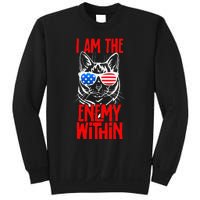 I Am The Enemy Within Pun Kamala Harris Cat Us Glasses 2024 Sweatshirt