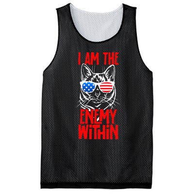 I Am The Enemy Within Pun Kamala Harris Cat Us Glasses 2024 Mesh Reversible Basketball Jersey Tank