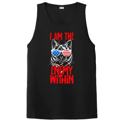 I Am The Enemy Within Pun Kamala Harris Cat Us Glasses 2024 PosiCharge Competitor Tank