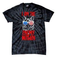 I Am The Enemy Within Pun Kamala Harris Cat Us Glasses 2024 Tie-Dye T-Shirt