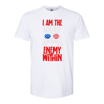 I Am The Enemy Within Pun Kamala Harris Cat Us Glasses 2024 Softstyle CVC T-Shirt