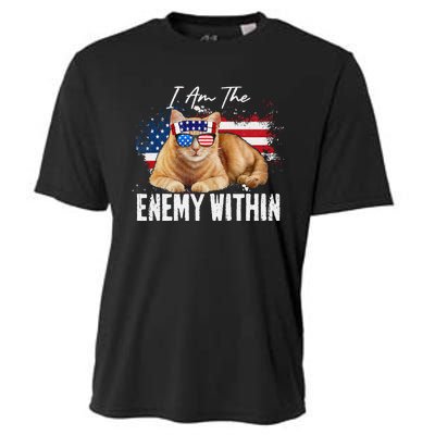 I Am The Enemy Within Pun Kamala Harris Cat Us Glasses 2024 Cooling Performance Crew T-Shirt