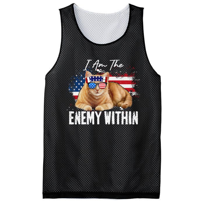 I Am The Enemy Within Pun Kamala Harris Cat Us Glasses 2024 Mesh Reversible Basketball Jersey Tank