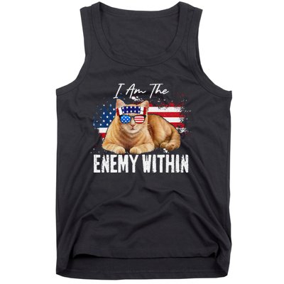 I Am The Enemy Within Pun Kamala Harris Cat Us Glasses 2024 Tank Top