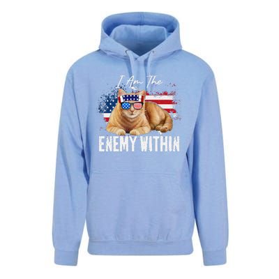 I Am The Enemy Within Pun Kamala Harris Cat Us Glasses 2024 Unisex Surf Hoodie