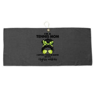 I'm A Tennis Mom Funny Messy Bun Cute Gift Amazing Tennis Mom Funny Gift Large Microfiber Waffle Golf Towel