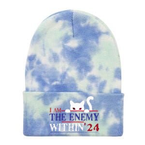 I Am The Enemy Within Kamala Harris 2024 Tie Dye 12in Knit Beanie