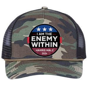 I Am The Enemy Within Harris Walz 2024 Merch Retro Rope Trucker Hat Cap