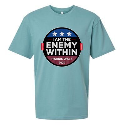 I Am The Enemy Within Harris Walz 2024 Merch Sueded Cloud Jersey T-Shirt