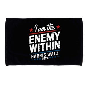 I Am The Enemy Within Harris Walz 2024 American Design Microfiber Hand Towel