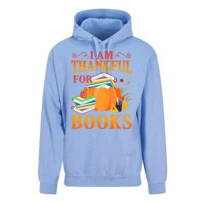 I Am Thankful For Books Librarian Happy Thanksgiving Day Meaningful Gift Unisex Surf Hoodie