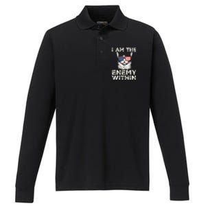 I Am The Enemy Within Kamala Harris 2024 Merch Performance Long Sleeve Polo