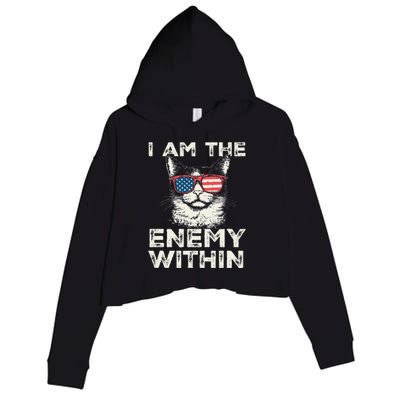 I Am The Enemy Within Kamala Harris 2024 Merch Crop Fleece Hoodie