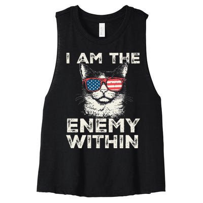 I Am The Enemy Within Kamala Harris 2024 Merch Women's Racerback Cropped Tank