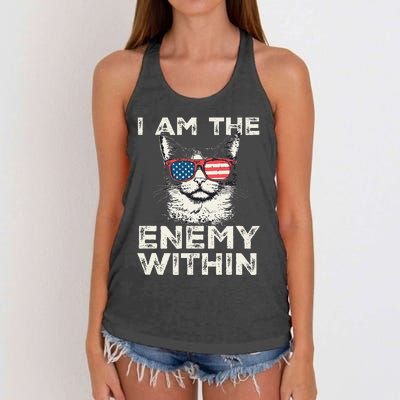 I Am The Enemy Within Kamala Harris 2024 Merch Women's Knotted Racerback Tank