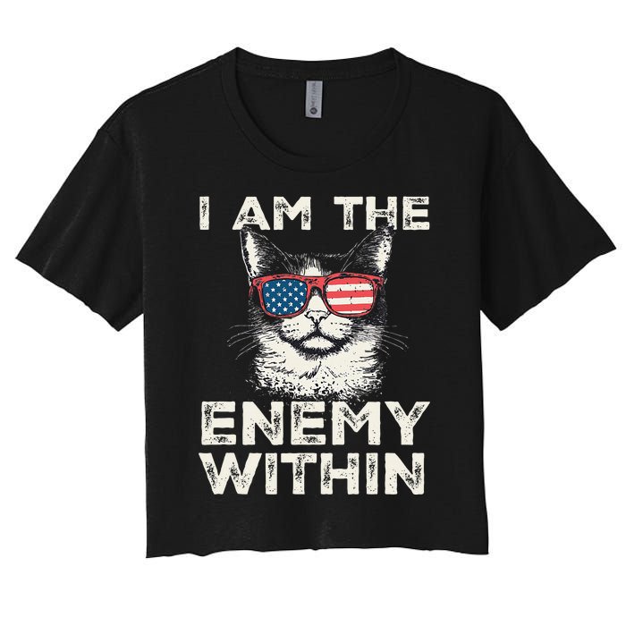 I Am The Enemy Within Kamala Harris 2024 Merch Women's Crop Top Tee