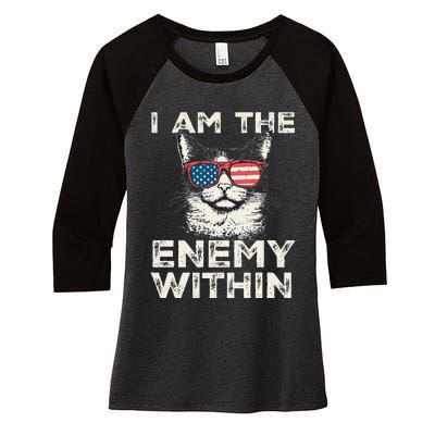 I Am The Enemy Within Kamala Harris 2024 Merch Women's Tri-Blend 3/4-Sleeve Raglan Shirt