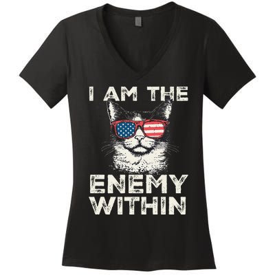 I Am The Enemy Within Kamala Harris 2024 Merch Women's V-Neck T-Shirt