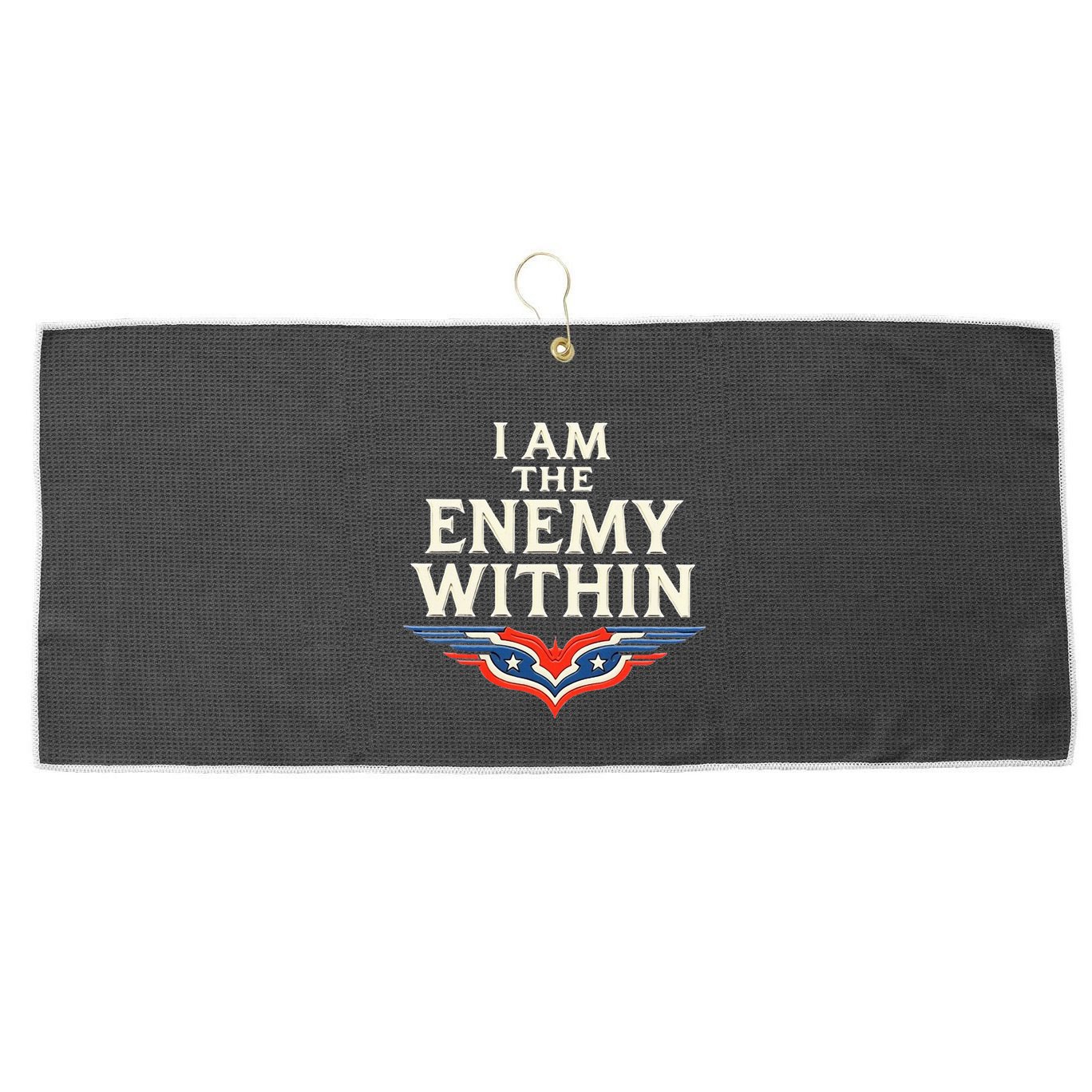 I Am The Enemy Within Large Microfiber Waffle Golf Towel