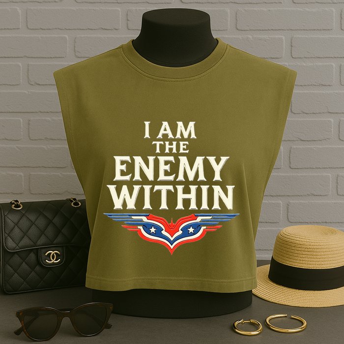 I Am The Enemy Within Garment-Dyed Women's Muscle Tee
