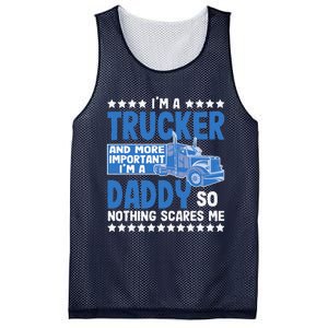 I´m A Trucker Daddy Nothing Scares Me Father´s Day America Mesh Reversible Basketball Jersey Tank