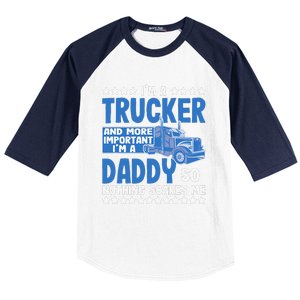 I´m A Trucker Daddy Nothing Scares Me Father´s Day America Baseball Sleeve Shirt