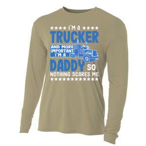 I´m A Trucker Daddy Nothing Scares Me Father´s Day America Cooling Performance Long Sleeve Crew