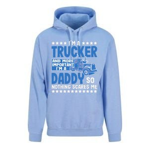 I´m A Trucker Daddy Nothing Scares Me Father´s Day America Unisex Surf Hoodie