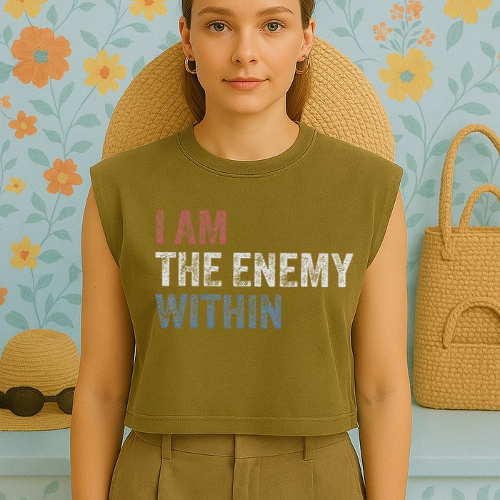 I Am The Enemy Within Garment-Dyed Women's Muscle Tee