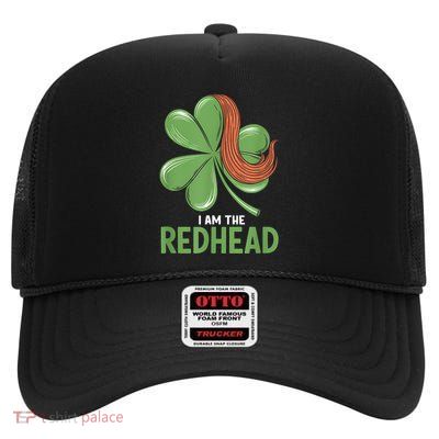 I Am The Redhead Dibs On The Redhead Funny St. Patricks Day High Crown Mesh Back Trucker Hat