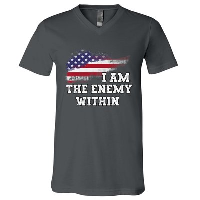 I Am The Enemy Within Harris Walz 2024 V-Neck T-Shirt