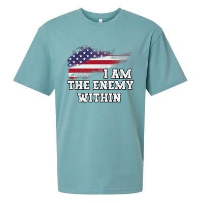 I Am The Enemy Within Harris Walz 2024 Sueded Cloud Jersey T-Shirt