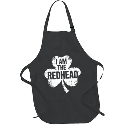 I Am The Redhead Dibs On The Redhead Funny St Patricks Day Full-Length Apron With Pockets